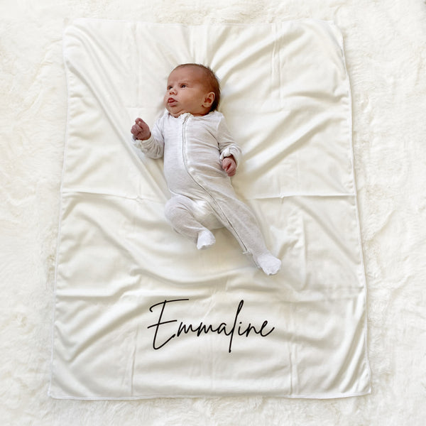 Personalized Name Swaddle Blanket - Single Name - Dotboxed