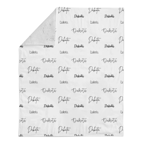 Personalized Name Minky Blanket - DAKOTA font Style