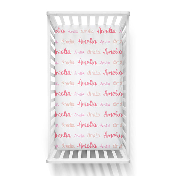 Personalized Name Crib Sheet-  MULTI FONT REPEAT