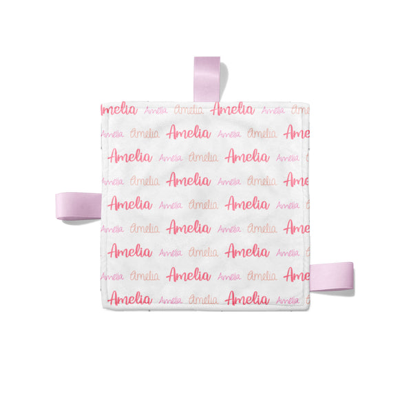 Personalized Name Crinkle Lovey Blanket -MULTI FONT REPEAT
