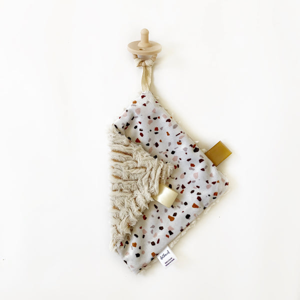 Pacifier Lovey - Terrazzo Copper Blush Burgundy