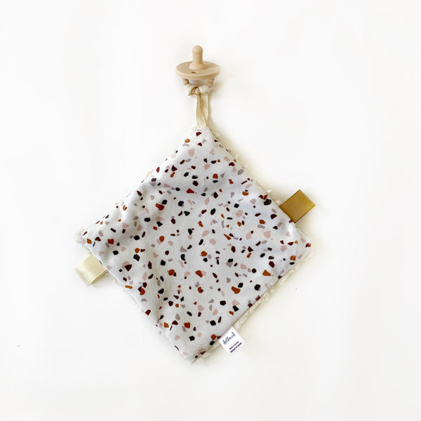 Pacifier Lovey - Terrazzo Copper Blush Burgundy