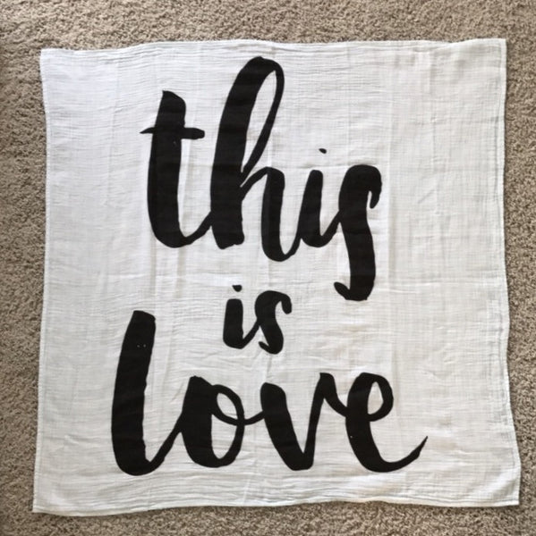 MUSLIN SWADDLE BLANKET - HAND DYED THIS IS LOVE - Dotboxed