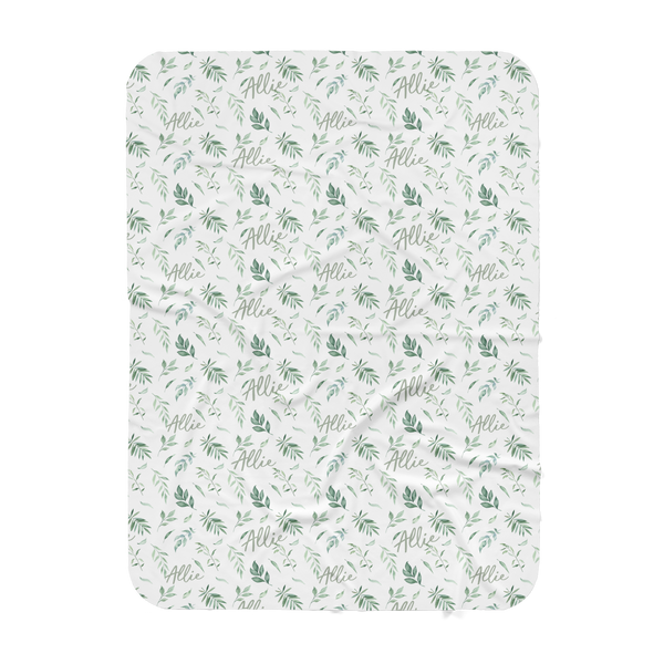 Personalized Name Blanket - GREENERY WITH PALM