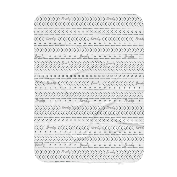 Personalized Name Blanket - MUDCLOTH STRIPES