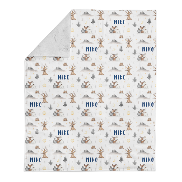 Personalized Name Minky Blanket - ARCTIC FRIENDS