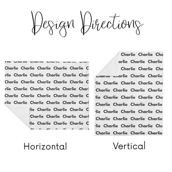 Black and white personalized blanket