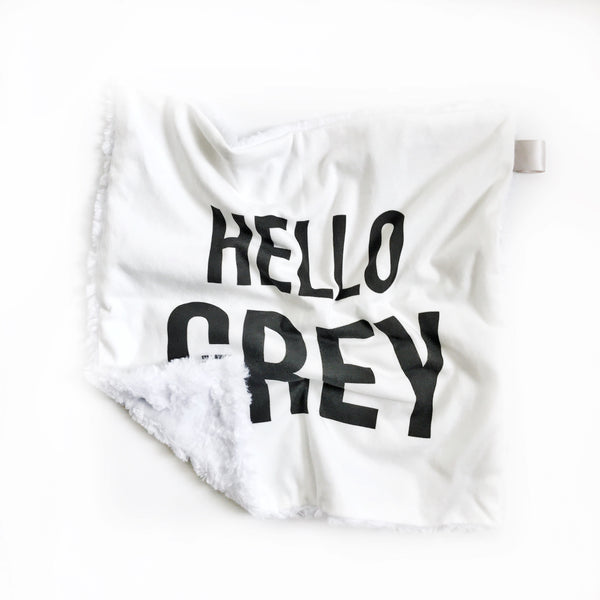 Personalized Name Lovey Blanket - LARGE CENTERED NAME - Dotboxed