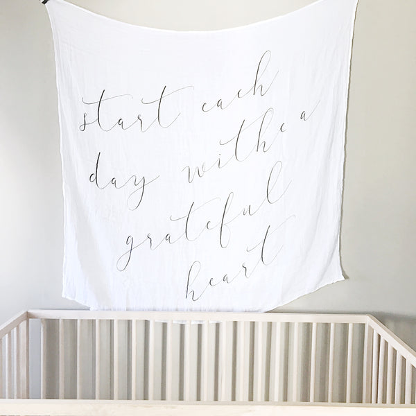 *TYPO* GRATEFUL HEART - BAMBOO MUSLIN BLANKET - Dotboxed