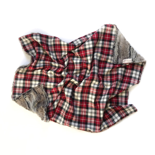 Plaid Blanket RED WHITE AND DEEP RED, WHITE and BLACK - Dotboxed