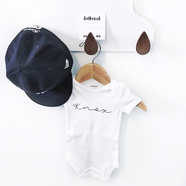 Personalized Name Bodysuit - WHITE - Dotboxed