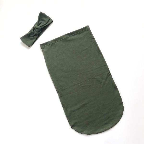 Newborn Sac Set - MOSS GREEN - Dotboxed