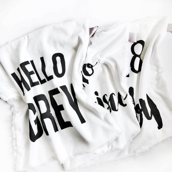 Personalized Name Lovey Blanket - LARGE CENTERED NAME - Dotboxed