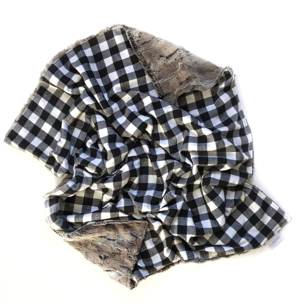 Plaid Blanket BLACK AND WHITE SMALL BUFFALO CHECK - Dotboxed