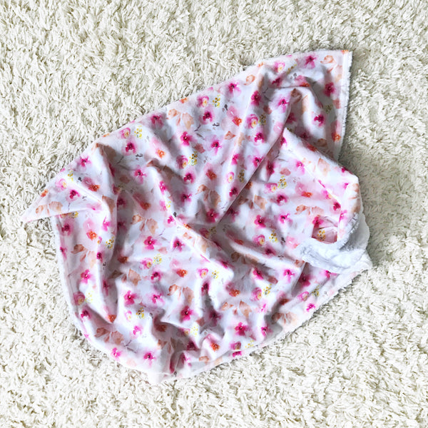 PURPLE / PINK WATERCOLOUR FLORAL BLANKET - Dotboxed