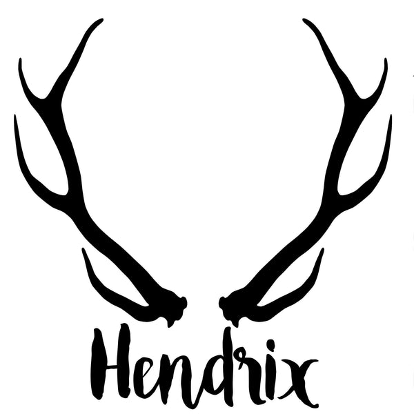 PERSONALIZED NAME BLANKET - ANTLERS LARGE NAME  IN SWADDLE SIZE - Dotboxed
