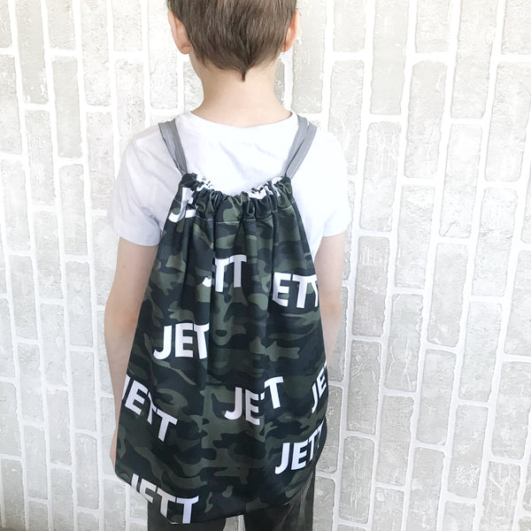 Personalized Name - Drawstring Backpack - Dotboxed