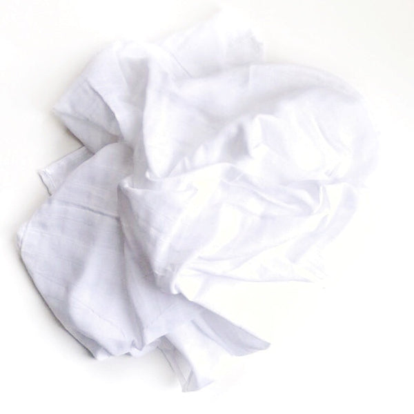 MUSLIN SWADDLE BLANKET - BASIC WHITE - Dotboxed