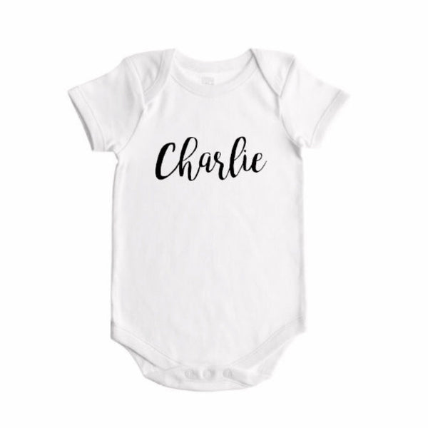Personalized Name Bodysuit - WHITE - Dotboxed