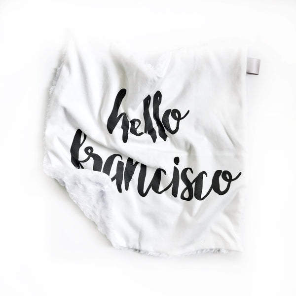 Personalized Name Lovey Blanket - LARGE CENTERED NAME - Dotboxed