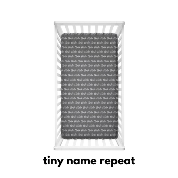 Tiny Name Repeat on Coloured Background - Personalized Name Bedding - Dotboxed
