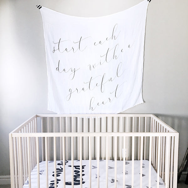 *TYPO* GRATEFUL HEART - BAMBOO MUSLIN BLANKET - Dotboxed