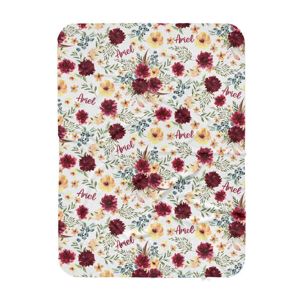 Personalized Name Blanket -  AUTUMN FLORAL - Dotboxed