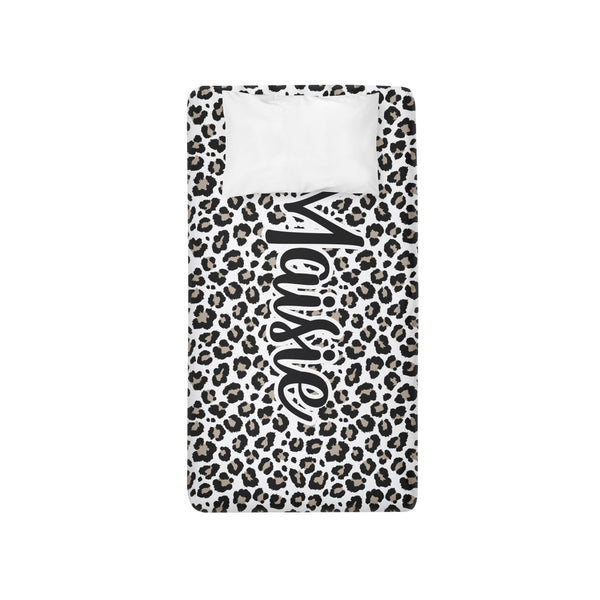 Personalized Name Twin Sheet-  Leopard - Dotboxed